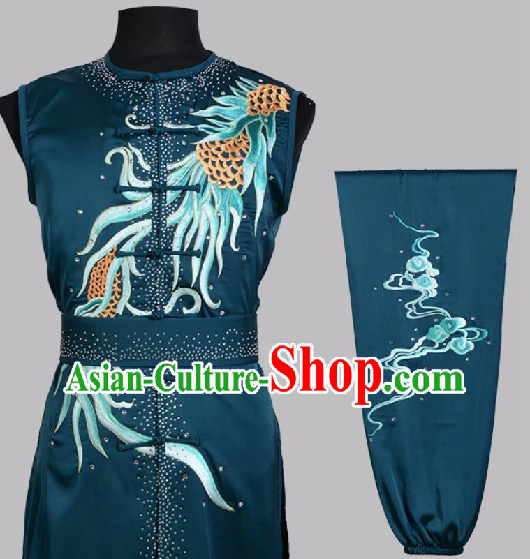 Dark Green Nanquan Wushu Color Uniform Martial Arts Competition Clothing Performance Kung Fu Costume