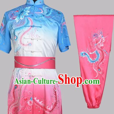 Gradient Embroidered Professional Wushu Competition Costume Changquan Routine Performance Wear