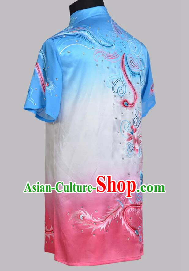 Gradient Embroidered Professional Wushu Competition Costume Changquan Routine Performance Wear Gradient Embroidered Professional Wushu Competition Costume Changquan Routine Performance Wear