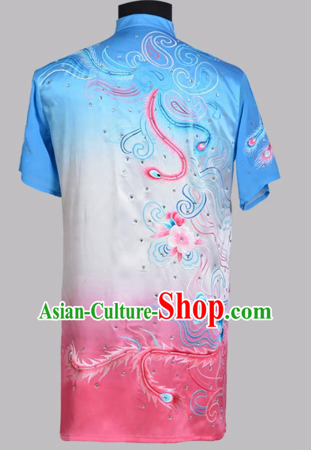 Gradient Embroidered Professional Wushu Competition Costume Changquan Routine Performance Wear Gradient Embroidered Professional Wushu Competition Costume Changquan Routine Performance Wear