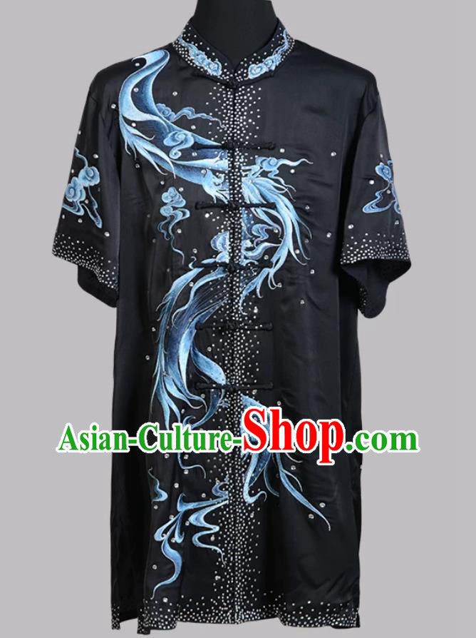 Embroidered Dragon Wushu Training Uniform Changquan Performance Clothing Martial Arts Competition Wear Embroidered Dragon Wushu Training Uniform Changquan Performance Clothing Martial Arts Competition Wear