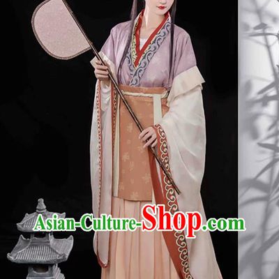 Women Jin Dynasty Hanfu Southern And Northern Dynasties Restoration Style Wide Sleeve Waist High Ancient Chinese Costume
