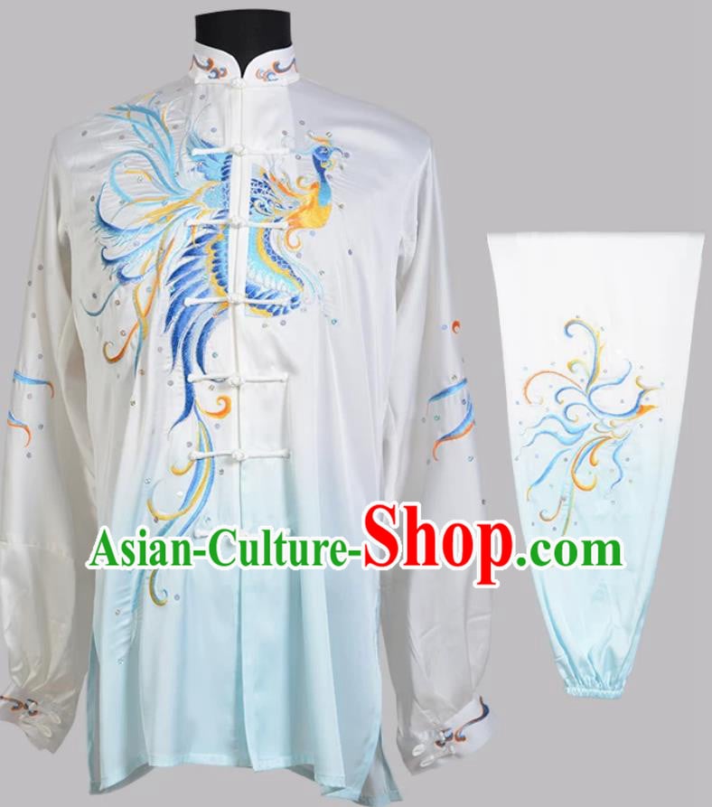Phoenix Embroidered Tai Chi Uniform Kung Fu Competition Costume Taijiquan Performance Clothing