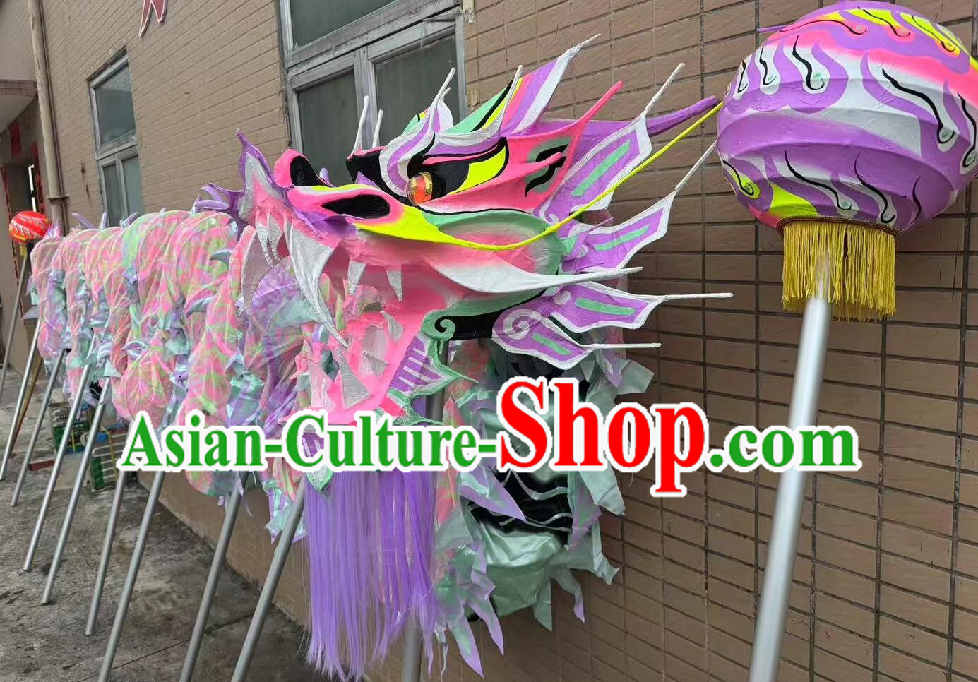 Professional Competition Pink Dragon Dance Equipment Festival Parade Chinese Fluorescent Dragon Costume Set Professional Competition Pink Dragon Dance Equipment Festival Parade Chinese Fluorescent Dragon Costume Set
