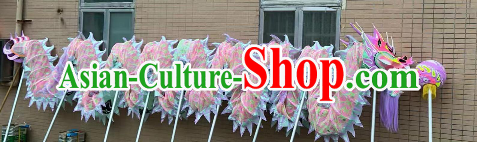 Professional Competition Pink Dragon Dance Equipment Festival Parade Chinese Fluorescent Dragon Costume Set Professional Competition Pink Dragon Dance Equipment Festival Parade Chinese Fluorescent Dragon Costume Set