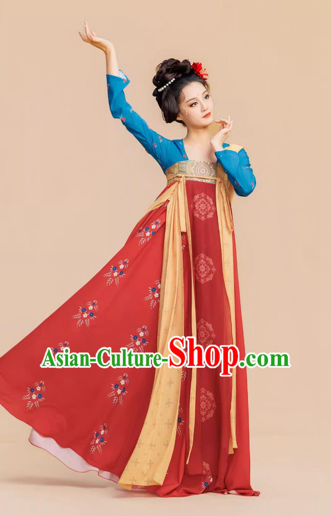 Tang Dynasty Hanfu Dance Dress ChangAn Tang Style Ruqun Classical Dance Performance Costume Tang Dynasty Hanfu Dance Dress ChangAn Tang Style Ruqun Classical Dance Performance Costume
