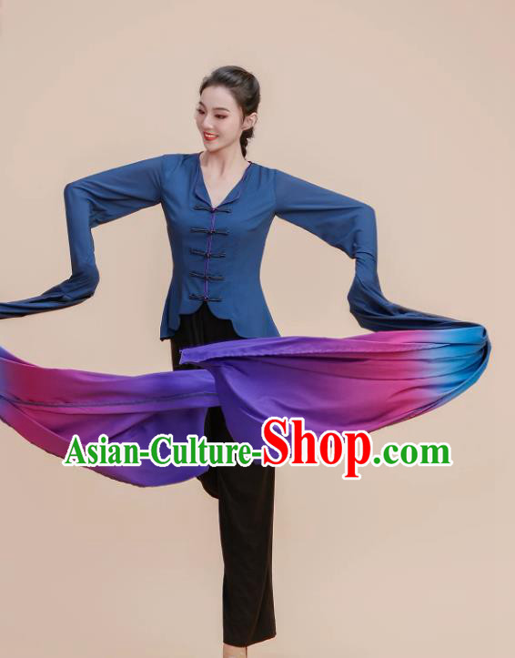 Classical Dance Gradient Color Water Sleeve Blouse Swinging Sleeve Training Costume