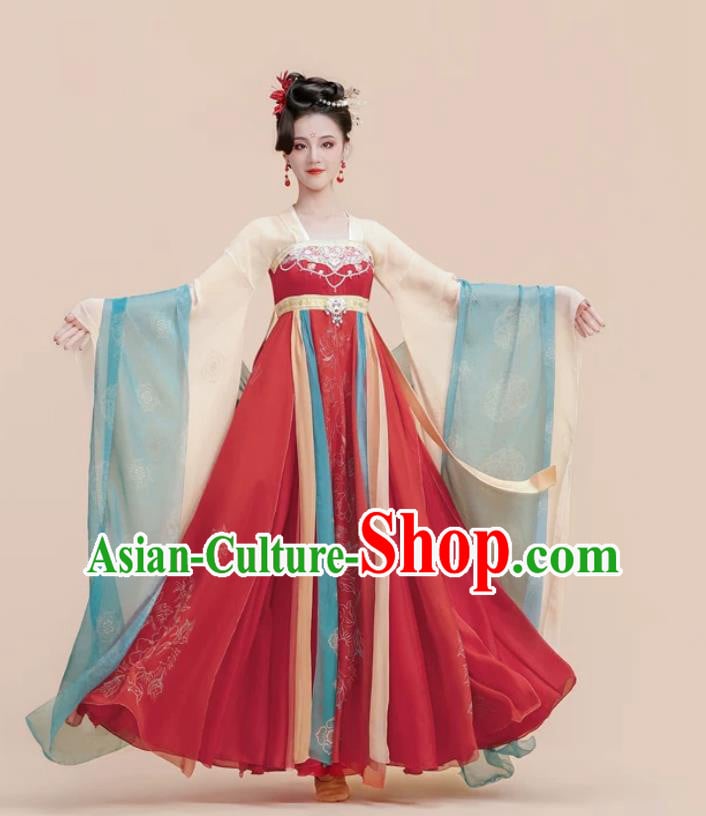 Han Tang Classical Dance Costume Women Hanfu Wide Sleeve Dress Flowing Dance Wear