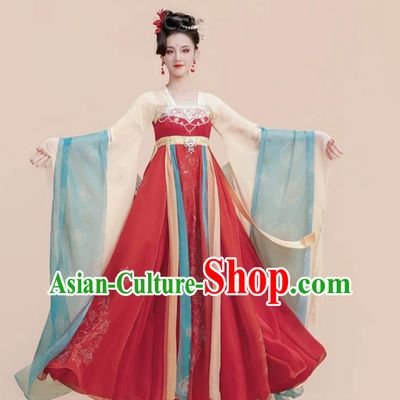 Han Tang Classical Dance Costume Women Hanfu Wide Sleeve Dress Flowing Dance Wear