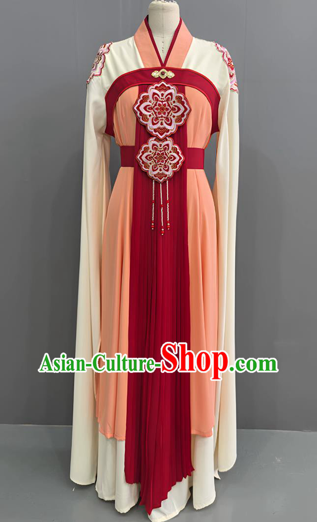 Red Dance Performance Dress Traditional Chinese Palace Costume For Yue Opera Court Ladies Ancient Maidens Hanfu