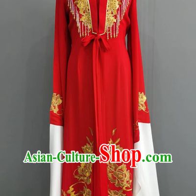 Yue Opera Hua Dan Red Dress Chinese Opera Young Lady Costume Embroidery Matching Cape