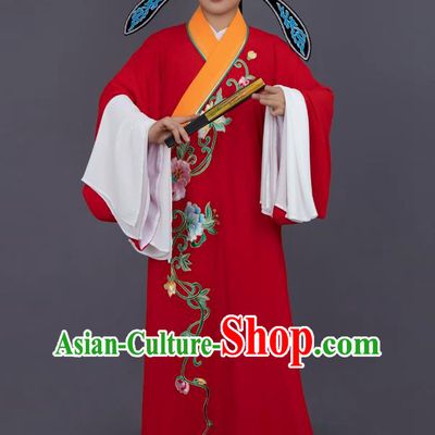 Traditional Stage Performance Clothing Red Yue Opera Xiaosheng Robe Chinese Opera Costume For Scholar