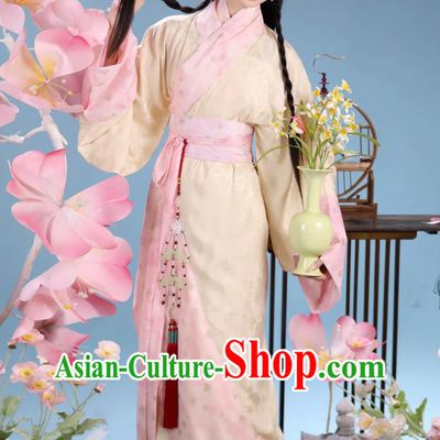 Western Han Style Single Wrap Drooping Robe Ancient Chinese Young Lady Hanfu Curved Train Long Ru