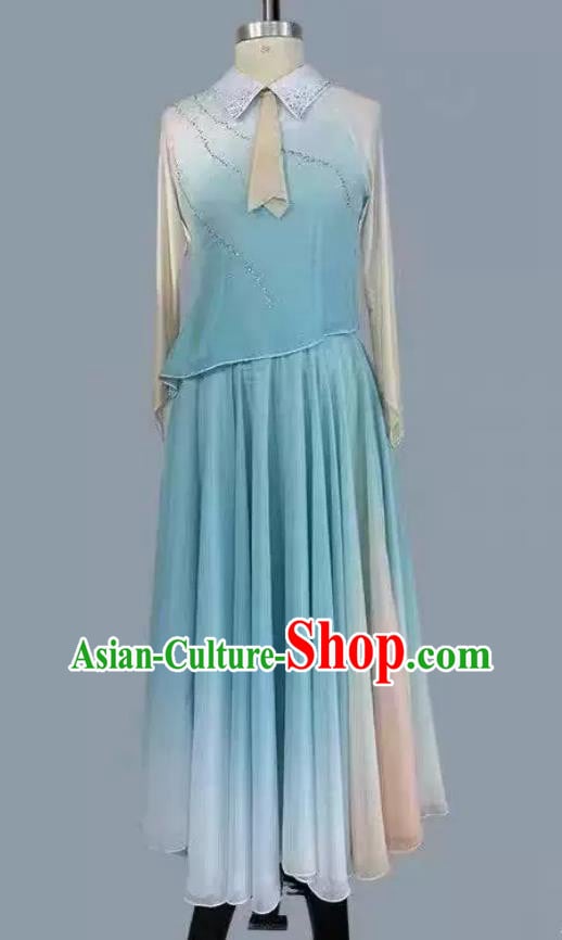 Republic Of China Student Outfit May Fourth Modern Dance Chorus Costume Shao Guang Man Group Performance Dress For Women