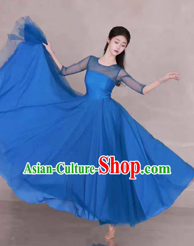 Modern Performance Dress Liu Haocun Blue Dance Costume Chinese Classical Dance Clothing Modern Performance Dress Liu Haocun Blue Dance Costume Chinese Classical Dance Clothing