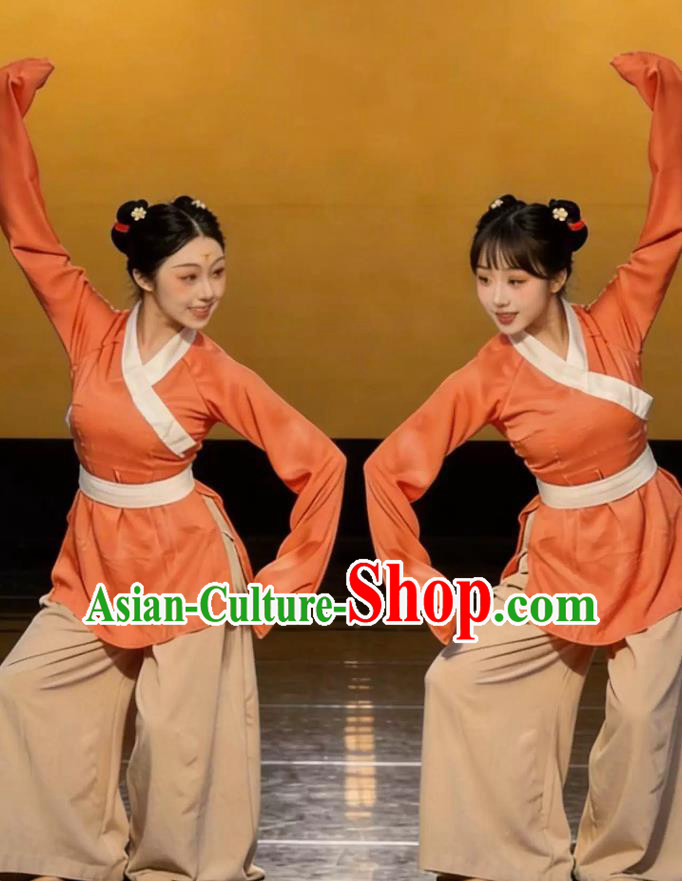 Chinese Classical Dance Clothing Han Tang Dance Costume Terracotta Figurine Restoration Hanfu Chinese Classical Dance Clothing Han Tang Dance Costume Terracotta Figurine Restoration Hanfu