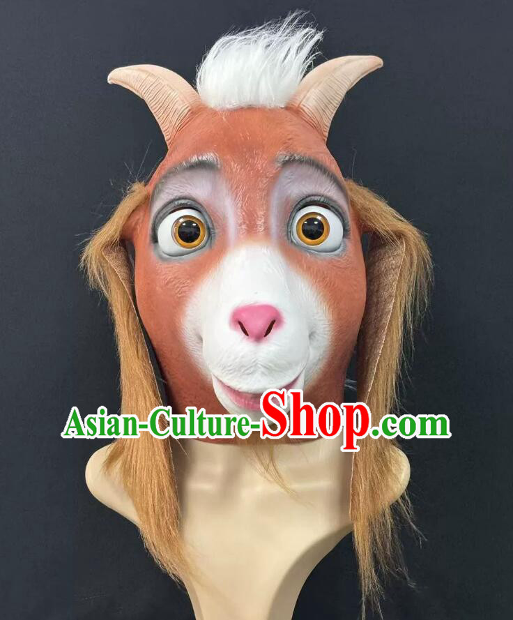 Sheep Latex Head Mask Halloween Cosplay Cartoon Goat Face Mask Party Funny Prop
