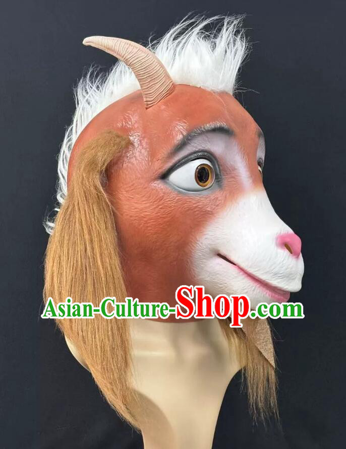 Sheep Latex Head Mask Halloween Cosplay Cartoon Goat Face Mask Party Funny Prop Sheep Latex Head Mask Halloween Cosplay Cartoon Goat Face Mask Party Funny Prop