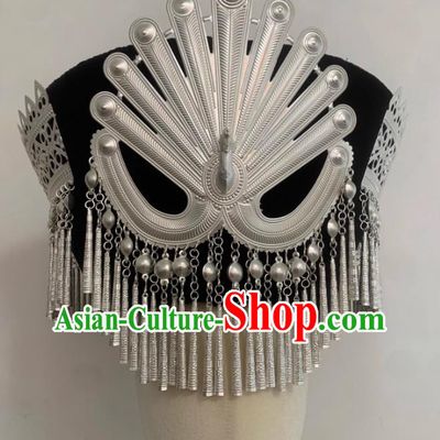 Travel Photoshoot Silver Yi Headdress Chinese Ethnic Style Daliangshan Photo Shooting Torch Festival Women Hat