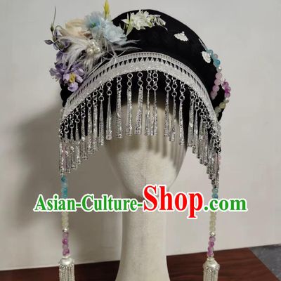 Yi Ethnic Tile Cover Hat Performance Show Ethnic Style Headwear Chinese National Minority Accessories