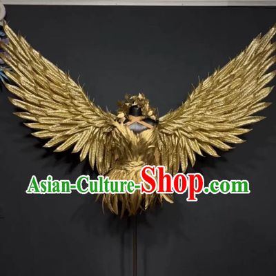 Custom Halloween Gold Feather Angel Performance Decoration Cosplay Wings Costume