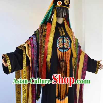Chinese Ethnic Shaman Deity Outfit and Hat Complete Set