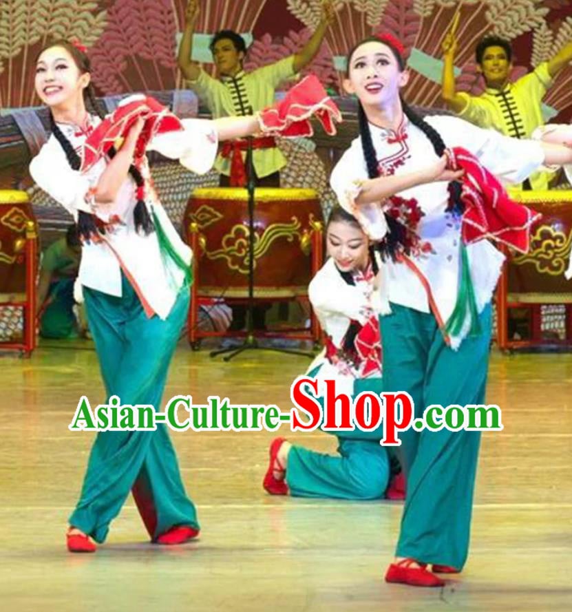 Shanbei Yangge Costume Women Chinese Style Dance Waist Drum Team Northeast Square Dance Performance Outfit