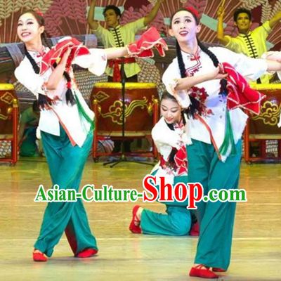 Shanbei Yangge Costume Women Chinese Style Dance Waist Drum Team Northeast Square Dance Performance Outfit