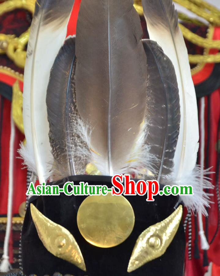 High Priest Shaman Feather Hat Custom Mongolian Style Headwear High Priest Shaman Feather Hat Custom Mongolian Style Headwear