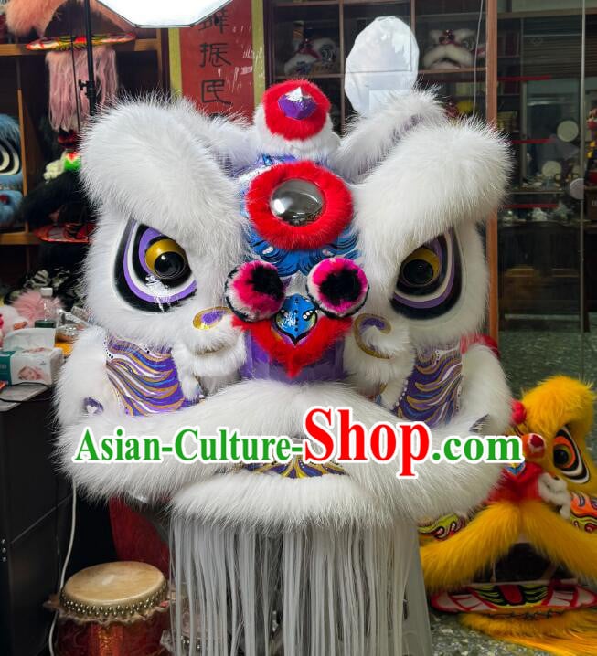 Handmade Wolf Fur Futsan Lion Head Chinese New Year Lion Dance Costume Complete Set