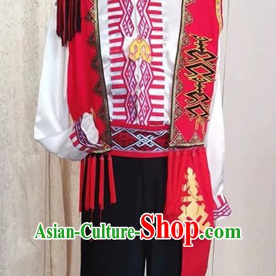 Hainan Li Ethnic Costume Dance Performance Costume Mens Performance Attire