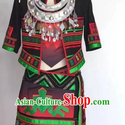 Hainan Li Minority Women Dance Performance Costume March Third Festival Wear