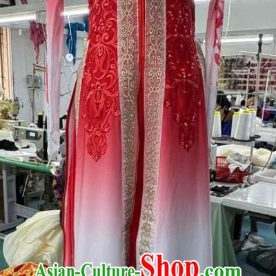 Custom Xinjiang Uyghur Dance Performance Costume Women Ethnic Dance Big Swing Skirt Stage Wear