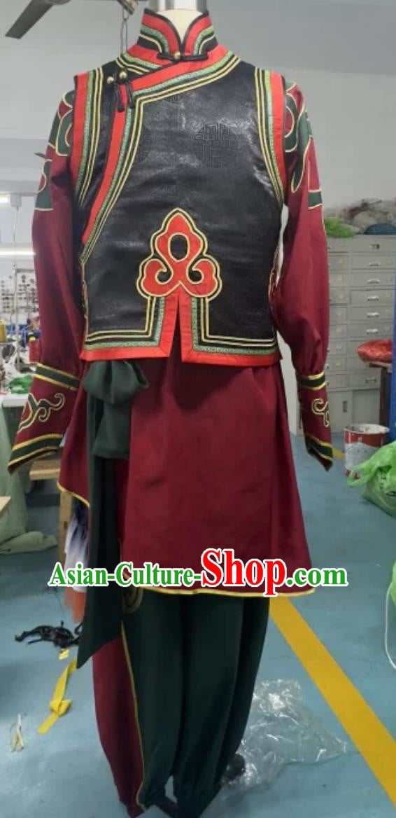 Custom Mongolian Ethnic Dance Performance Costume Men Art Exam Practice Clothing Mongol Minority Outfit