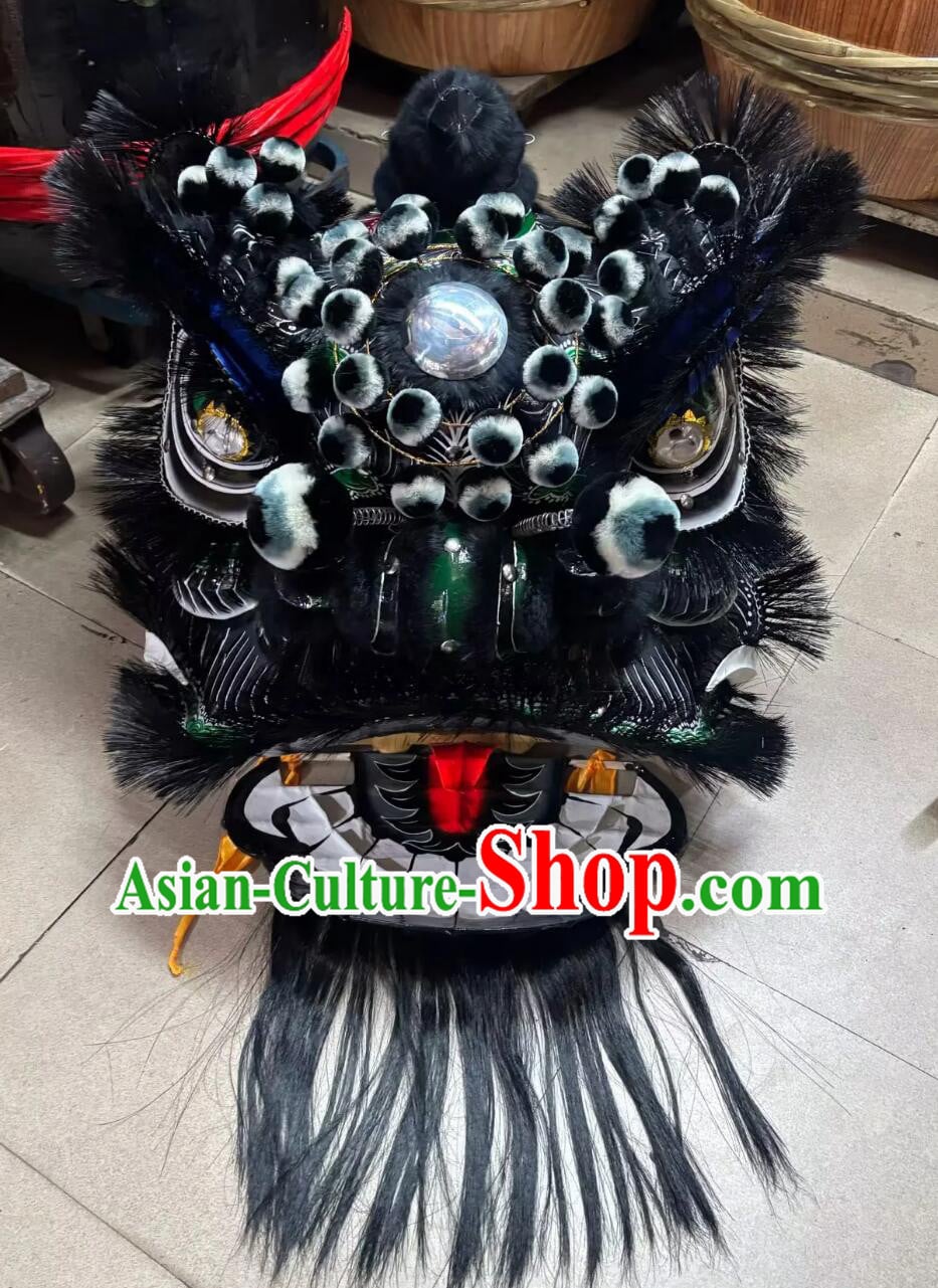 Full Handmade Chinese Zhang Fei Lion Head Traditional Style Futsan Lion Dance Costumes Complete Set