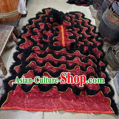 Handmade Red Sequins Lion Tail Chinese Lion Dance Costume Cape and Trousers Set