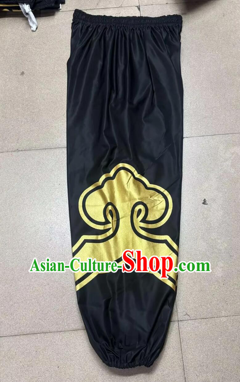 Printing Lion Dance Pants Chinese Lion Dance Costume Handmade Black Trousers