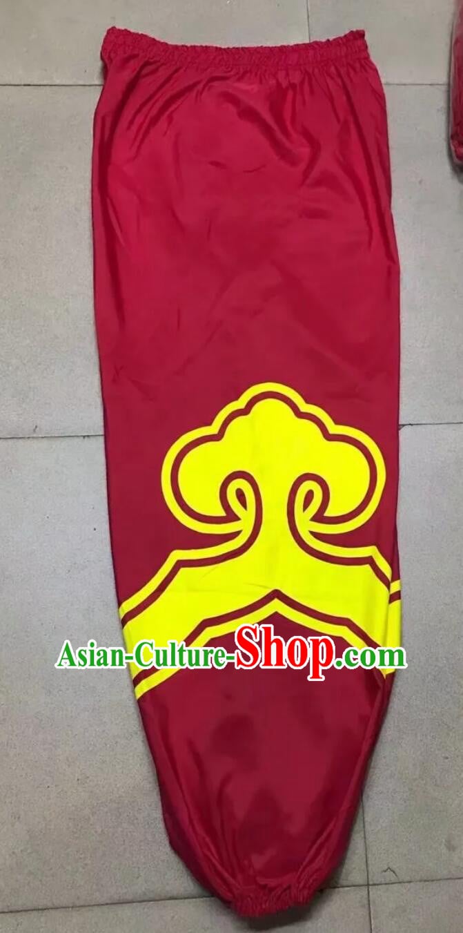 Handmade Red Trousers Printing Lion Dance Pants Chinese Lion Dance Costume