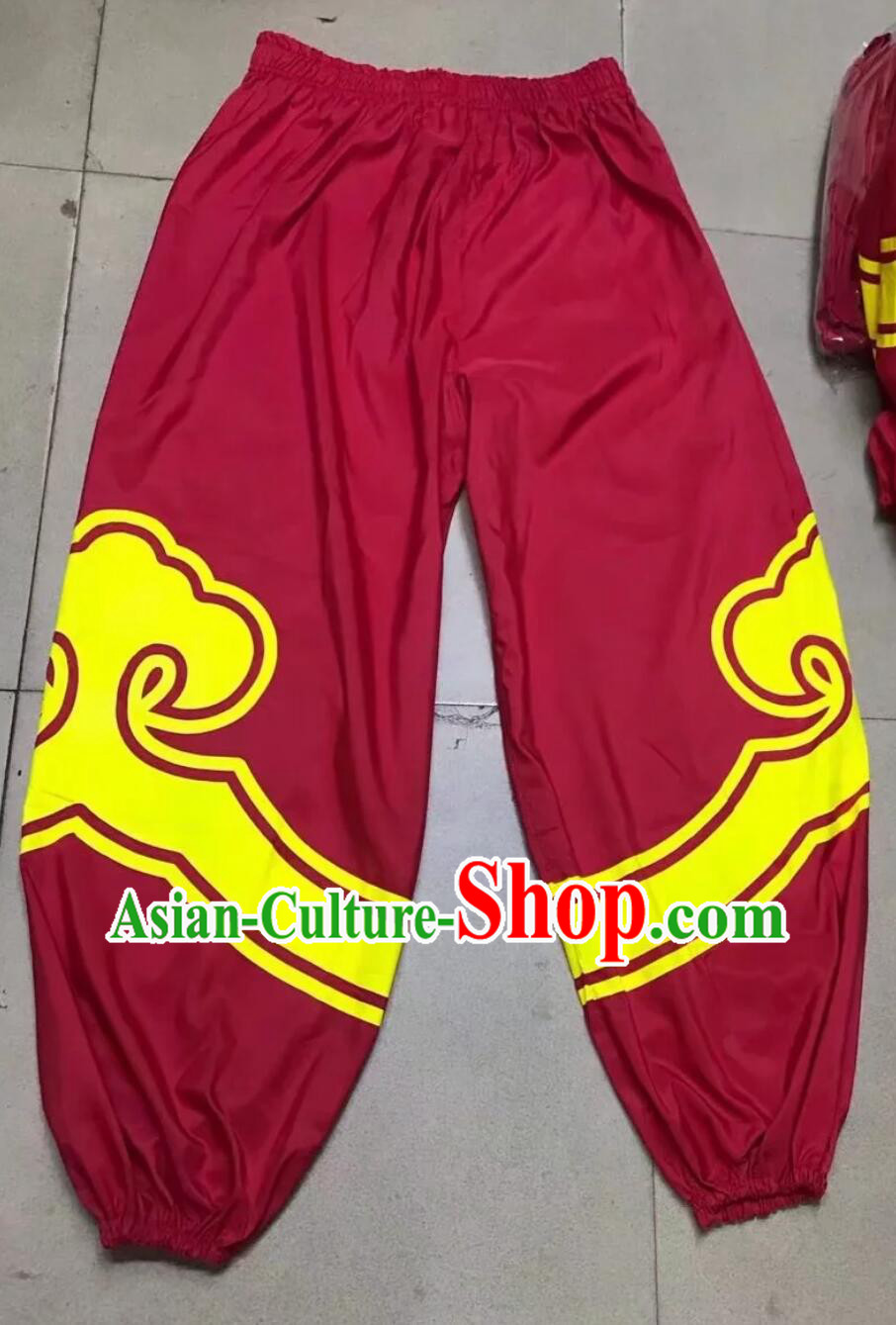 Handmade Red Trousers Printing Lion Dance Pants Chinese Lion Dance Costume Handmade Red Trousers Printing Lion Dance Pants Chinese Lion Dance Costume