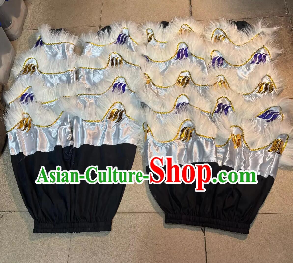 Chinese Lion Dance Costume Tiger Spot Lion Dance Pants Handmade 2 Trousers Set