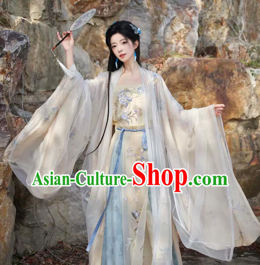 Song Dynasty Large Sleeve Hanfu Dress Heavy Embroidered Daily Wear Traditional Chinese Costumes Song Dynasty Large Sleeve Hanfu Dress Heavy Embroidered Daily Wear Traditional Chinese Costumes