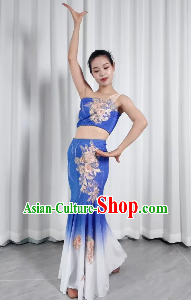 Dai Nationality Dance Performance Costume Female Peacock Dance Fish Tail Skirt Chinese Dance Practice Clothing